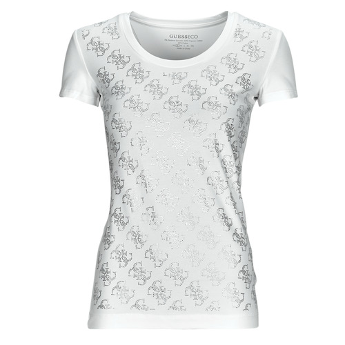 textil Dame T-shirts m. korte ærmer Guess SS VN 4G ALLOVER TEE Hvid