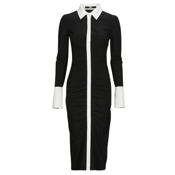 textil Dame Lange kjoler Karl Lagerfeld LSLV POLO DRESS Sort / Hvid