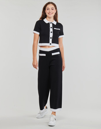 textil Dame Løstsiddende bukser / Haremsbukser Karl Lagerfeld CLASSIC KNIT PANTS Sort / Hvid