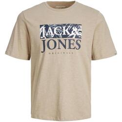 textil Herre T-shirts m. korte ærmer Jack & Jones  Beige