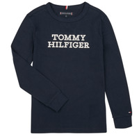 textil Dreng Langærmede T-shirts Tommy Hilfiger TOMMY HILFIGER LOGO TEE L/S Marineblå