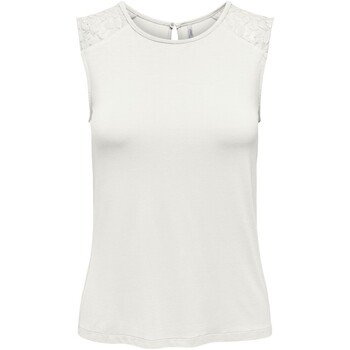 textil Dame Toppe / T-shirts uden ærmer Only CAMISETA MUJER BLANCA  15294985 Hvid