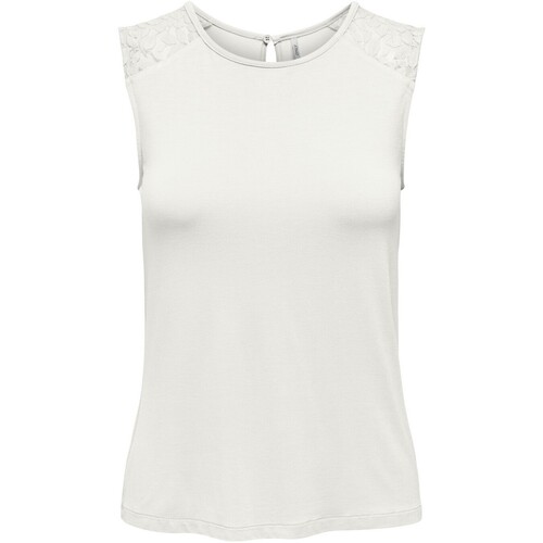 textil Dame Toppe / T-shirts uden ærmer Only CAMISETA MUJER BLANCA  15294985 Hvid