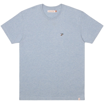 textil Herre T-shirts & poloer Revolution Regular T-Shirt 1308 RUN - Light Blue Blå