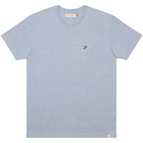 textil Herre T-shirts & poloer Revolution Regular T-Shirt 1308 RUN - Light Blue Blå
