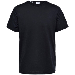 textil Herre T-shirts & poloer Selected T-Shirt Bet Linen - Black Sort