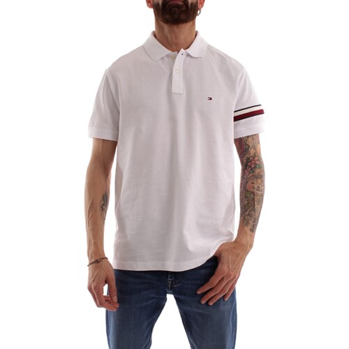 textil Herre Polo-t-shirts m. korte ærmer Tommy Hilfiger MW0MW30767 Hvid
