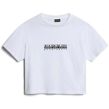 textil Dame T-shirts m. korte ærmer Napapijri Sbox Crop 3 Hvid