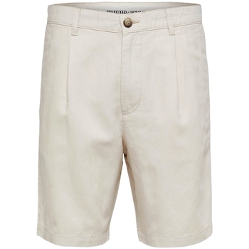 textil Herre Shorts Selected Comfort-Jones Linen - Oatmeal Beige