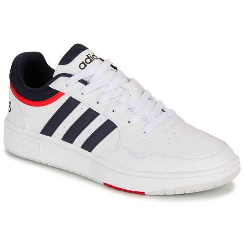 Sko Herre Lave sneakers Adidas Sportswear HOOPS 3.0 Hvid / Marineblå / Rød