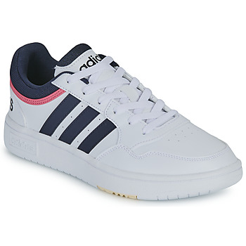 Sko Dame Lave sneakers Adidas Sportswear HOOPS 3.0 Hvid / Sort / Pink