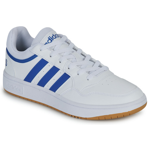 Sko Herre Lave sneakers Adidas Sportswear HOOPS 3.0 Hvid / Blå / Gummi