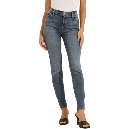 textil Dame Smalle jeans Guess W1YA05 R4660 Blå