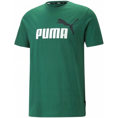 textil Herre T-shirts m. korte ærmer Puma Ess 2 Col Logo Tee Grøn