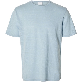 Selected T-Shirt Bet Linen - Cashmere Blue Blå