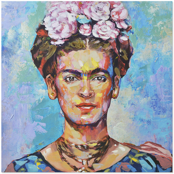 Indretning Malerier og lærreder Signes Grimalt Frida Kvinde Maleri Blå