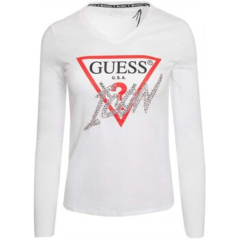 textil Dame T-shirts m. korte ærmer Guess W2BI39I3Z13G011 Hvid