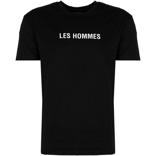 textil Herre T-shirts m. korte ærmer Les Hommes LF224302-0700-9001 | Grafic Print Sort