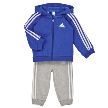 textil Dreng Sæt Adidas Sportswear 3S FZ FL JOG Blå / Hvid / Grå