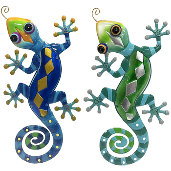 Indretning Små statuer og figurer Signes Grimalt Lizard Ornament 2 Enheder Blå