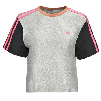 textil Dame T-shirts m. korte ærmer Adidas Sportswear 3S CR TOP Grå / Sort / Pink
