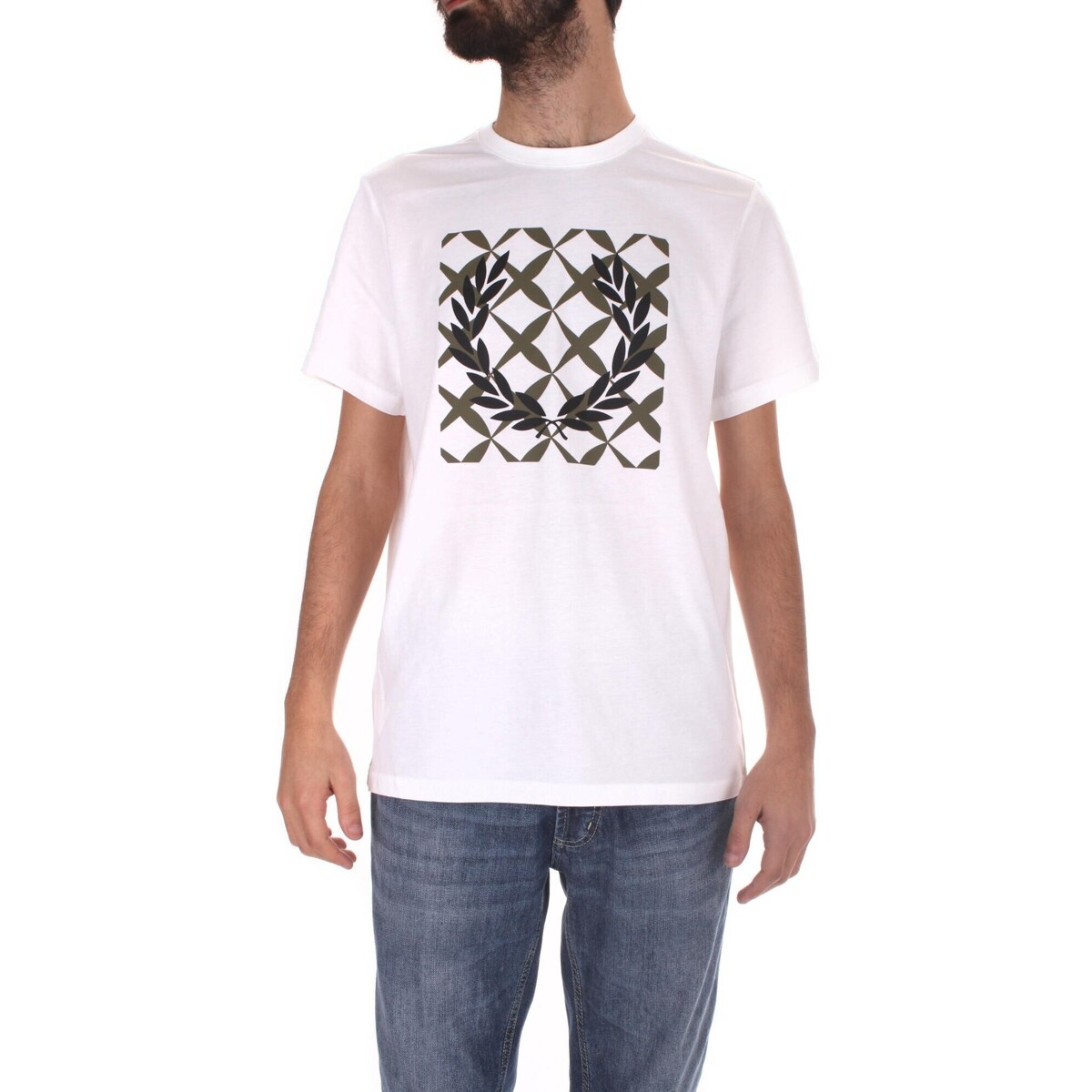textil Herre T-shirts m. korte ærmer Fred Perry M5627 Hvid