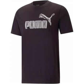textil Herre T-shirts m. korte ærmer Puma  Sort
