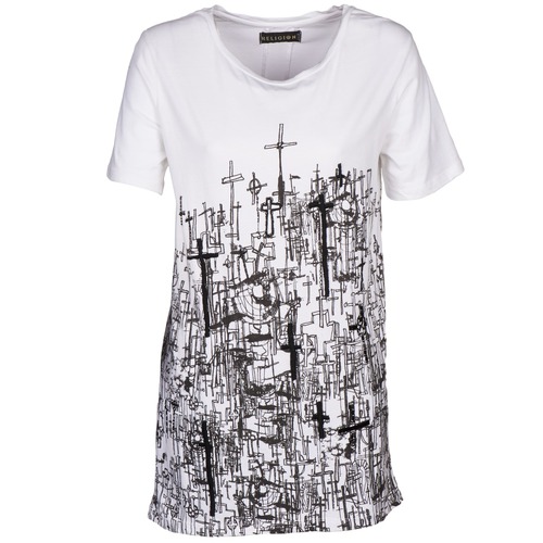 textil Dame T-shirts m. korte ærmer Religion B123CND13 Hvid