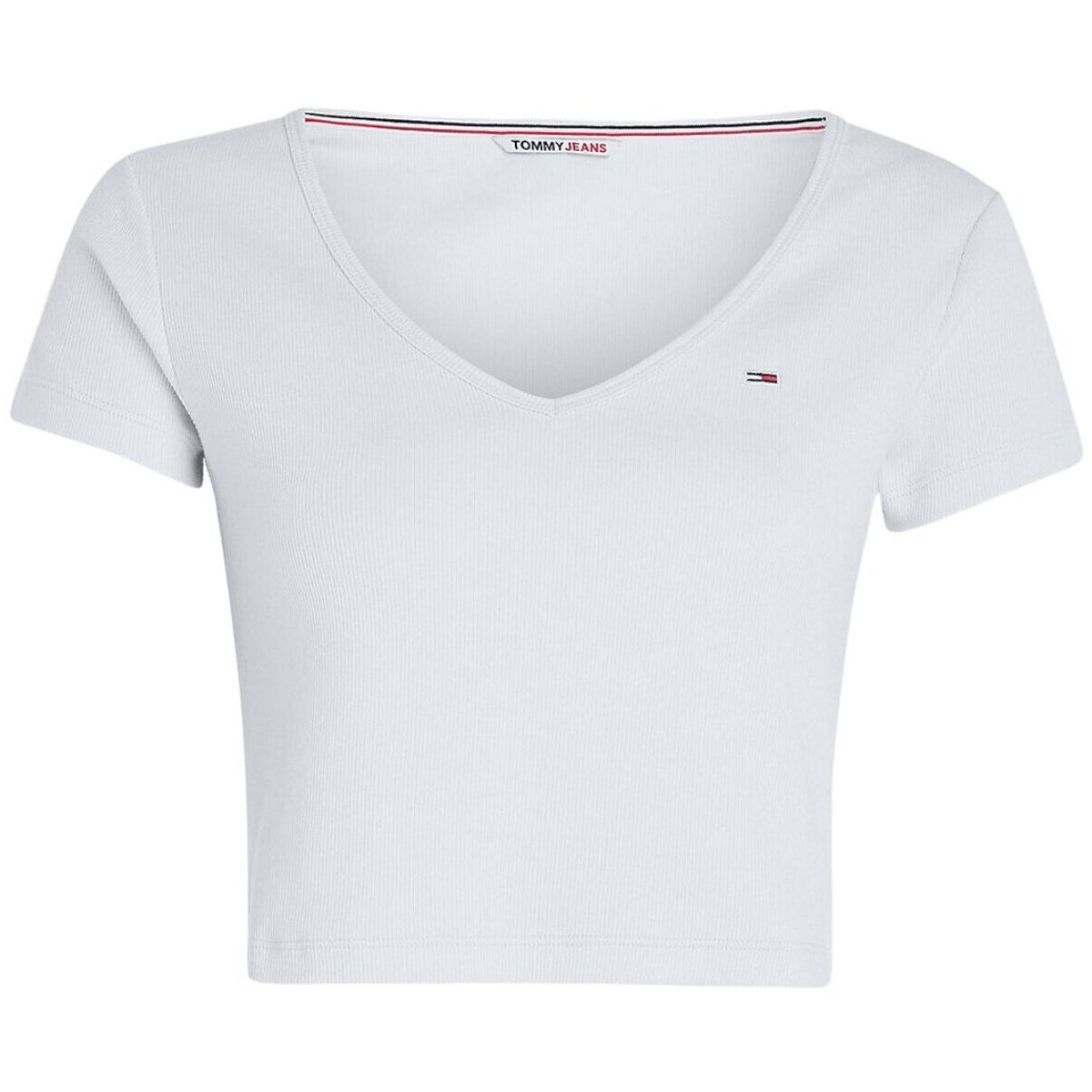textil Dame T-shirts & poloer Tommy Jeans DW0DW14877 Hvid