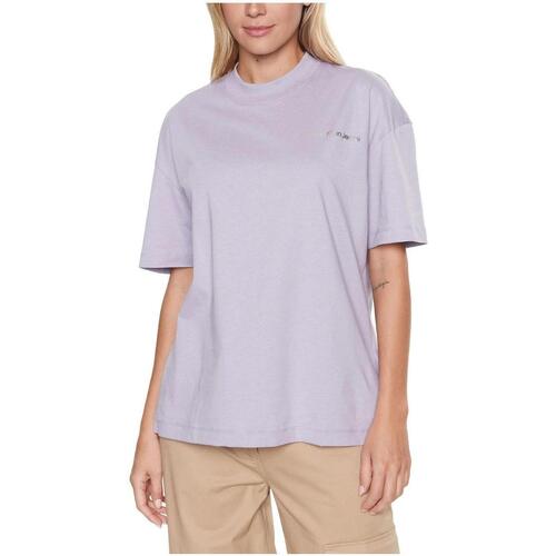 textil Dame T-shirts m. korte ærmer Calvin Klein Jeans  Violet