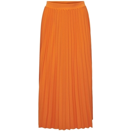 textil Dame Nederdele Only Melisa Plisse Skirt - Orange Peel Orange