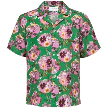 textil Herre Skjorter m. lange ærmer Selected Relax Liam Shirt - Jolly Green Flerfarvet