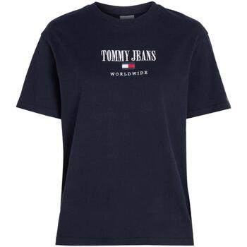 textil Dame T-shirts m. korte ærmer Tommy Hilfiger  Blå