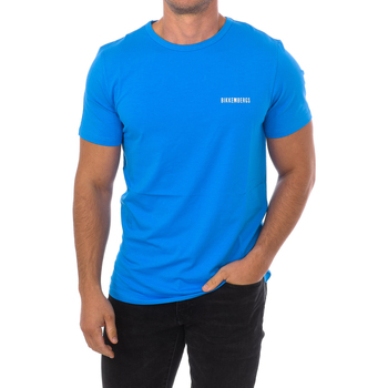 textil Herre T-shirts m. korte ærmer Bikkembergs BKK2MTS01-BLUE Blå