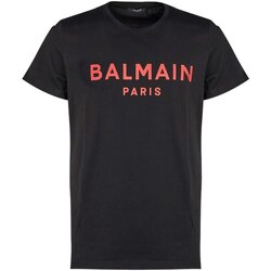 textil Herre T-shirts m. korte ærmer Balmain YH4EF000 BB65 Sort