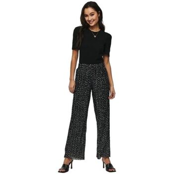 Only Elema Pleated Trousers - Black Mini Flower Sort
