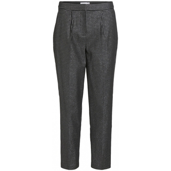 textil Dame Bukser Vila Trousers Shine 7/8 - Black/silver Sort