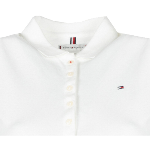 textil Dame Polo-t-shirts m. korte ærmer Tommy Hilfiger WW0WW28007 | Slim Polo Hvid