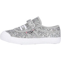 Sko Sneakers Kawasaki Glitter Kids Shoe W/Elastic K202586-ES 8889 Silver Hvid
