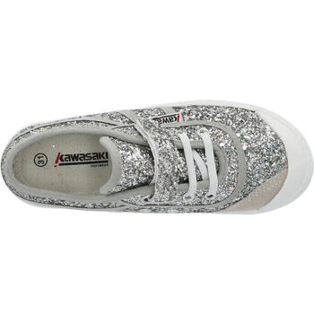 Kawasaki Glitter Kids Shoe W/Elastic K202586-ES 8889 Silver Hvid