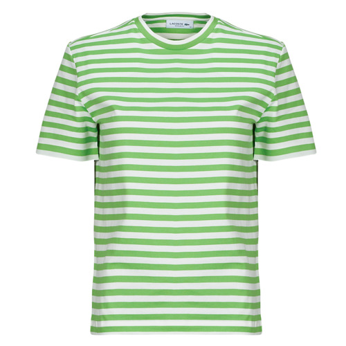 textil Dame T-shirts m. korte ærmer Lacoste TF2594 Grøn / Hvid