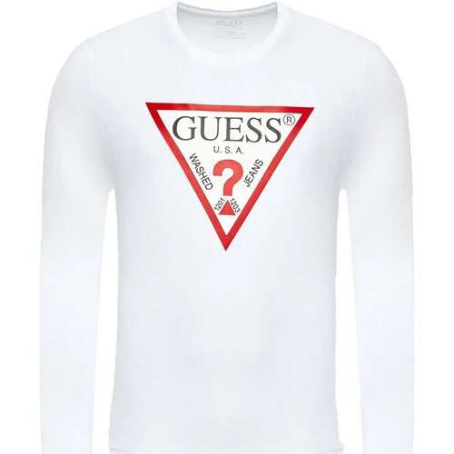 textil Herre Langærmede T-shirts Guess M2YI31 I3Z14 Hvid