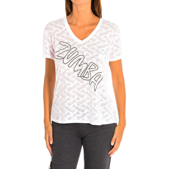 textil Dame T-shirts & poloer Zumba Z1T00587-BLANCO Hvid