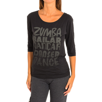textil Dame T-shirts & poloer Zumba Z1T00684-NEGRO Grå