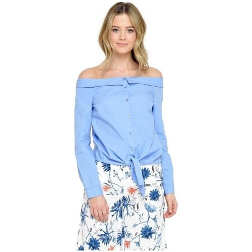 textil Dame Toppe / Bluser Only Julia Off Shoulder Shirt - Cashmere Blue Blå