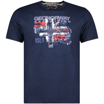 textil Herre T-shirts m. korte ærmer Geographical Norway SU1325HGN-NAVY Blå