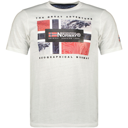textil Herre T-shirts m. korte ærmer Geographical Norway SW1240HGN-WHITE Hvid