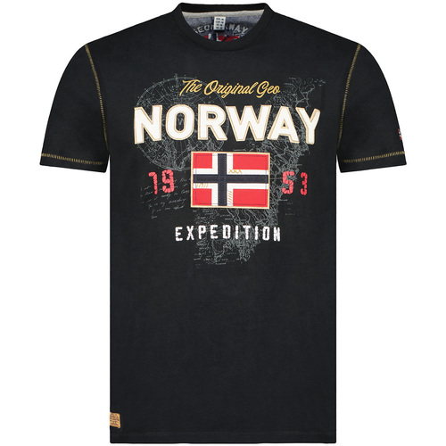 textil Herre T-shirts m. korte ærmer Geographical Norway SW1304HGNO-BLACK Sort