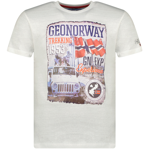 textil Herre T-shirts m. korte ærmer Geo Norway SW1959HGNO-WHITE Hvid