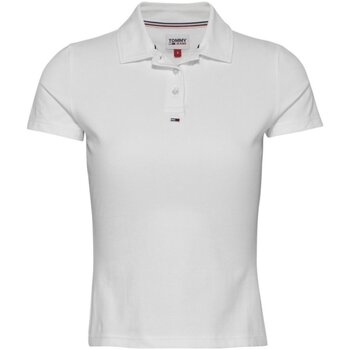 textil Dame T-shirts & poloer Tommy Jeans DW0DW15847 Hvid